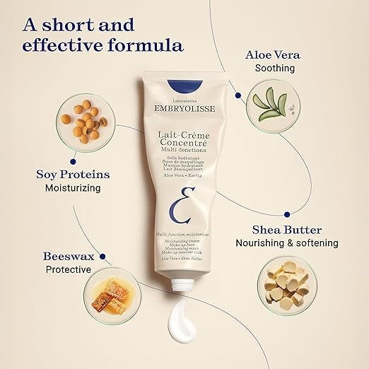 Lait-Crème Concentré Face Moisturizer and Makeup Primer, French Face Cream With Shea Butter & Aloe Vera