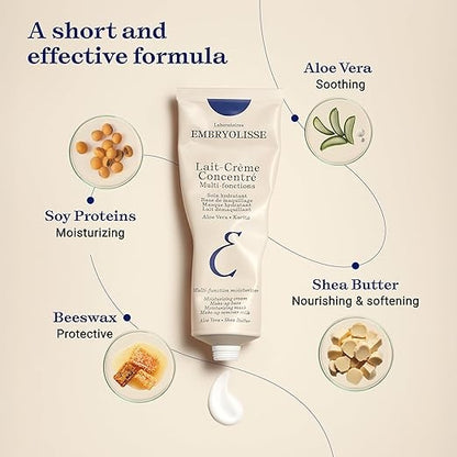 Lait-Crème Concentré Face Moisturizer and Makeup Primer, French Face Cream With Shea Butter & Aloe Vera